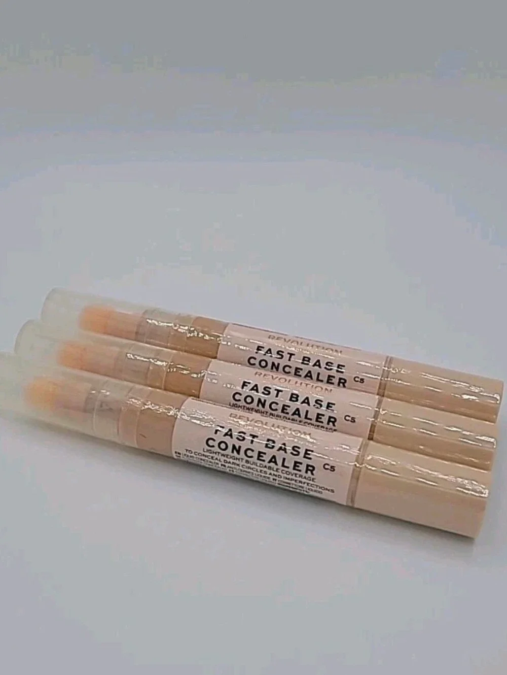 NWT 3x Makeup Revolution Fast Base Concealer Shade #C5 0.15 fl oz Ea SEALED